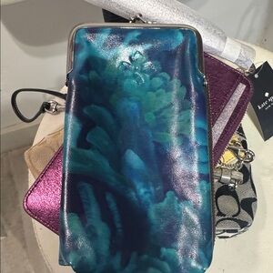 Patricia Nash Blue and Green Clutch